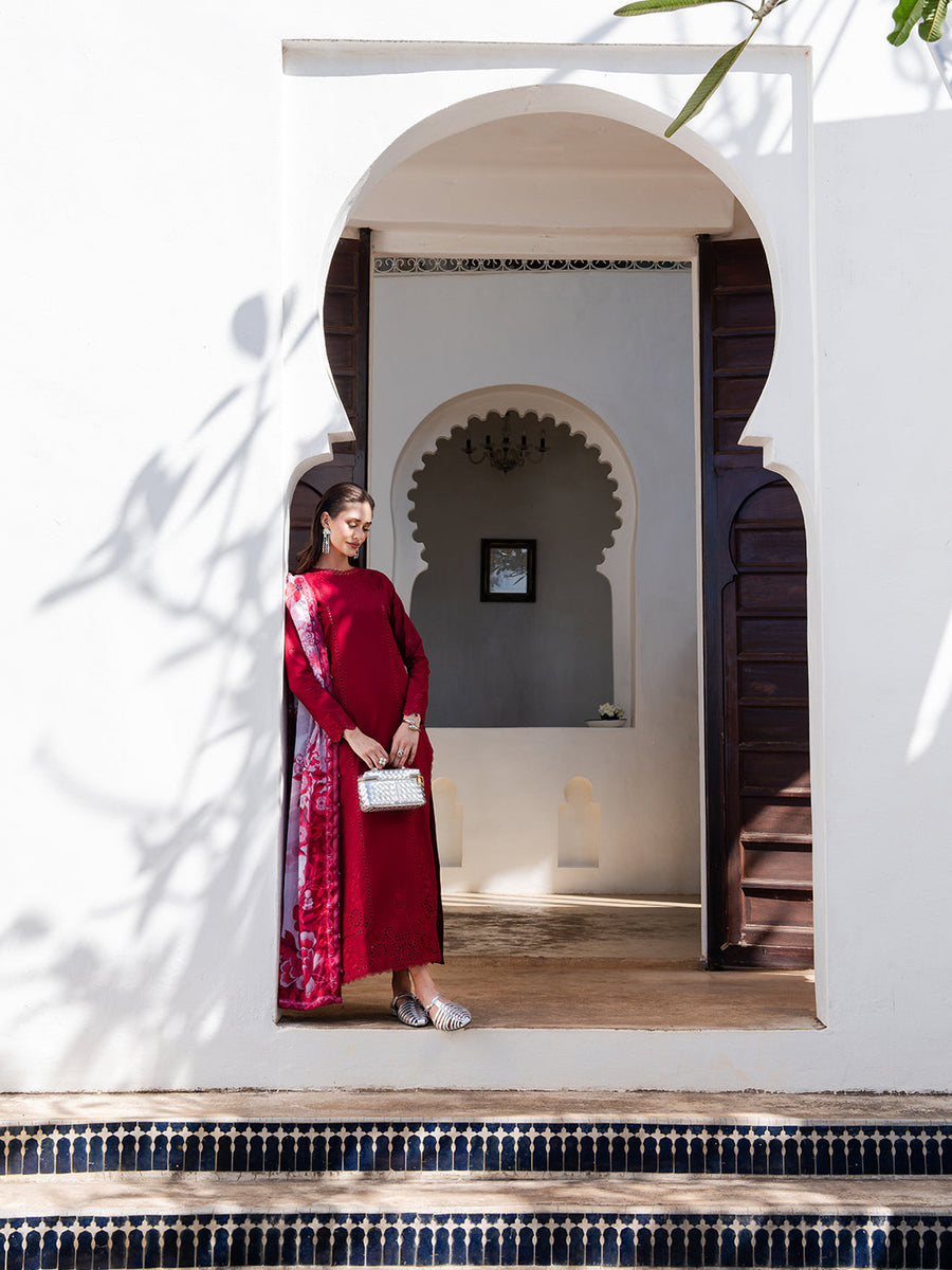 Dareen by IZEL Embroidered Luxury Lawn Unstitched 3Pc Suit - Rangrez