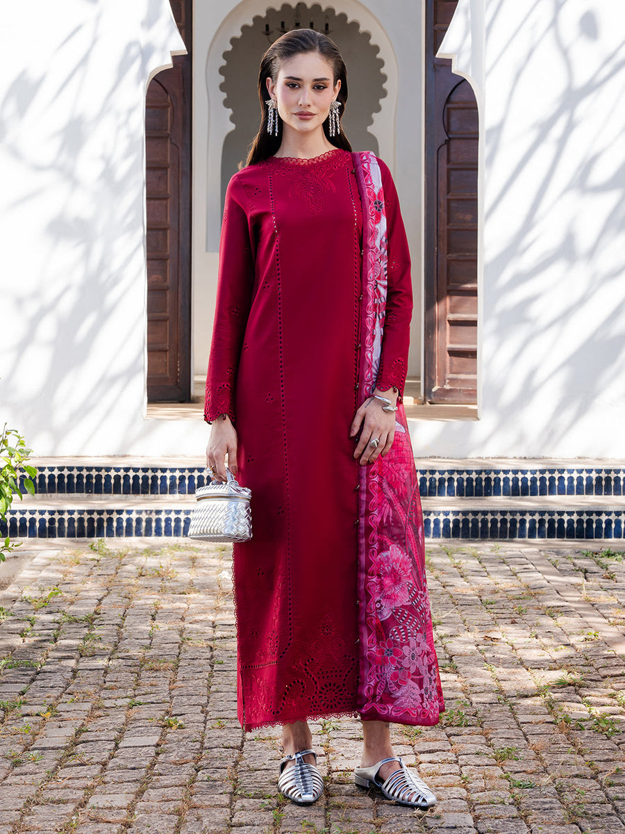 Dareen by IZEL Embroidered Luxury Lawn Unstitched 3Pc Suit - Rangrez