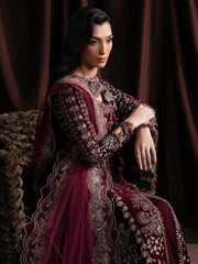 Faiza Faisal Solene Embroidered Velvet Unstitched 3Pc Suit - RAVENA