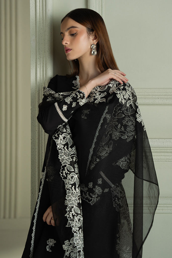 Cross Stitch Mahiri Embroidered Lawn Unstitched 3Pc Suit - RAVEN MESH