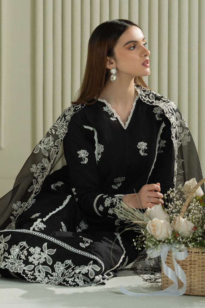 Cross Stitch Mahiri Embroidered Lawn Unstitched 3Pc Suit - RAVEN MESH