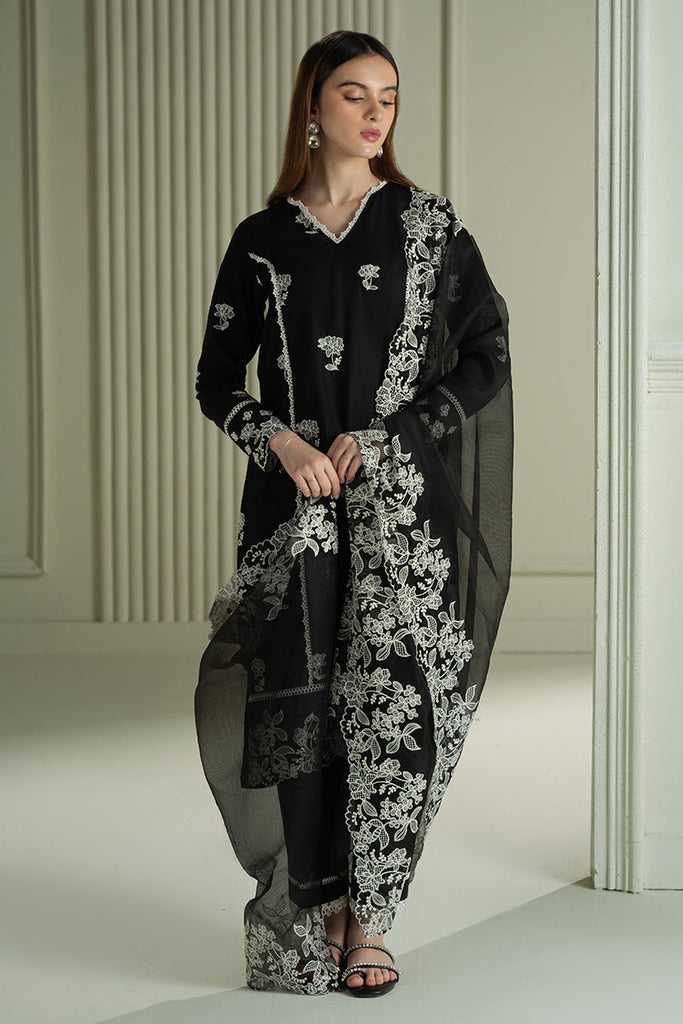 Cross Stitch Mahiri Embroidered Lawn Unstitched 3Pc Suit - RAVEN MESH