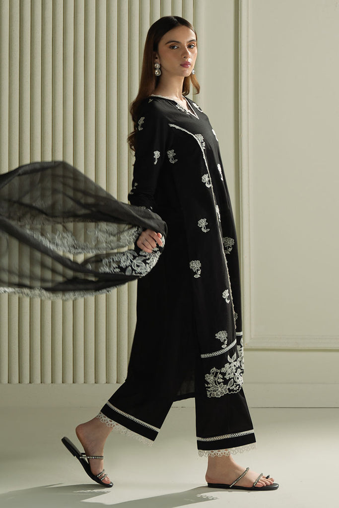 Cross Stitch Mahiri Embroidered Lawn Unstitched 3Pc Suit - RAVEN MESH