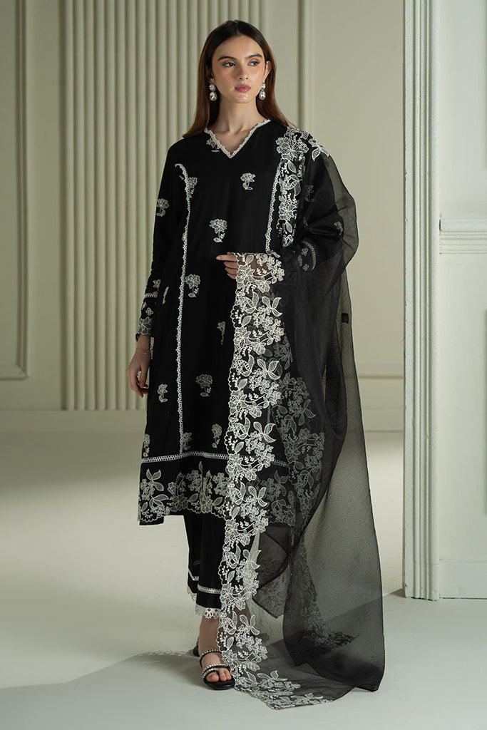 Cross Stitch Mahiri Embroidered Lawn Unstitched 3Pc Suit - RAVEN MESH