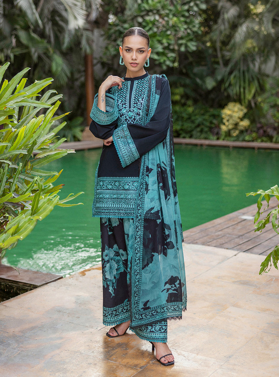 Zainab Chottani Tahra Embroidered Lawn Unstitched 3Pc Suit D-10 RAYA