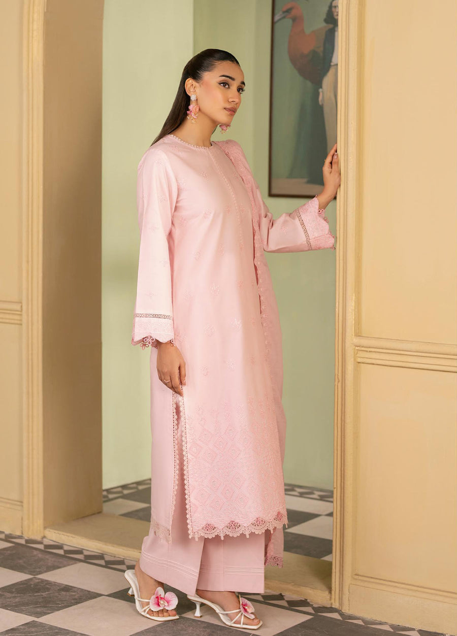 Raha by RajBari Premium Chikankari Embroidered Lawn Unstitched 3Pc Suit D-10