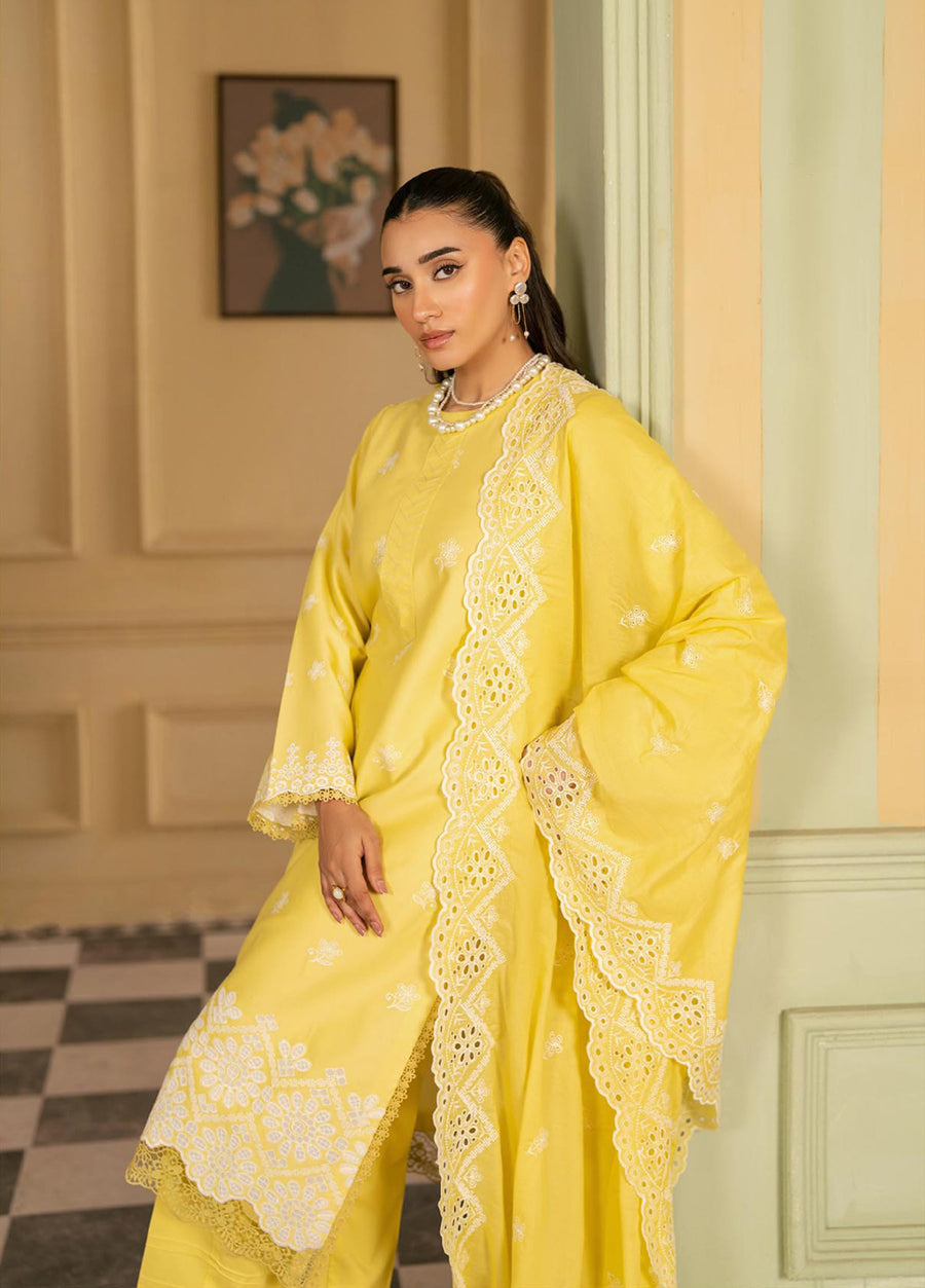Raha by RajBari Premium Chikankari Embroidered Lawn Unstitched 3Pc Suit D-02