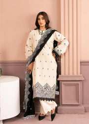 Raha by RajBari Premium Chikankari Embroidered Lawn Unstitched 3Pc Suit D-03