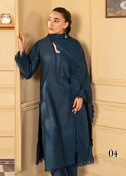 Raha by RajBari Premium Chikankari Embroidered Lawn Unstitched 3Pc Suit D-04