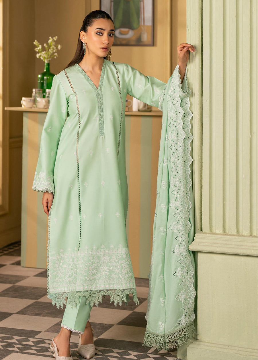 Raha by RajBari Premium Chikankari Embroidered Lawn Unstitched 3Pc Suit D-05