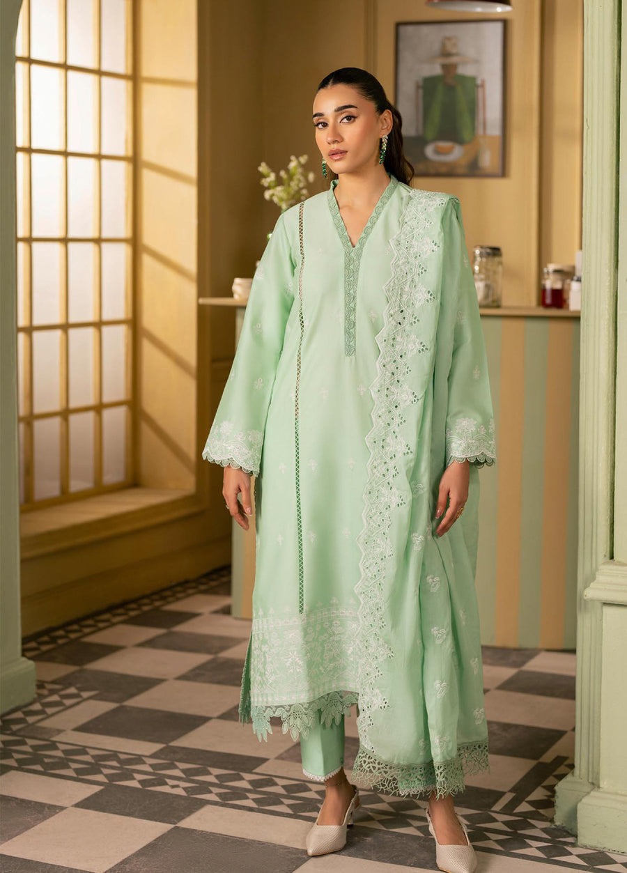 Raha by RajBari Premium Chikankari Embroidered Lawn Unstitched 3Pc Suit D-05
