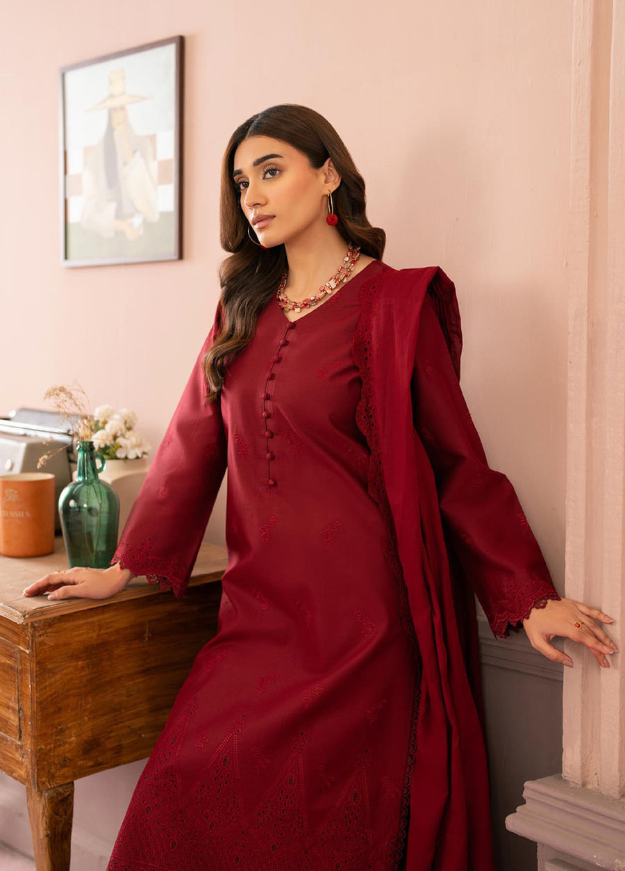 Raha by RajBari Premium Chikankari Embroidered Lawn Unstitched 3Pc Suit D-06