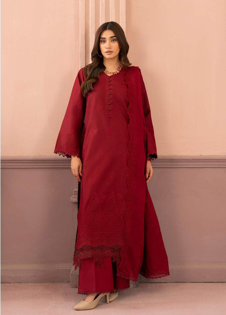 Raha by RajBari Premium Chikankari Embroidered Lawn Unstitched 3Pc Suit D-06