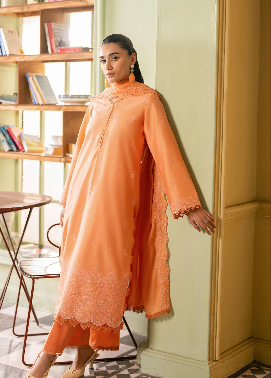 Raha by RajBari Premium Chikankari Embroidered Lawn Unstitched 3Pc Suit D-07