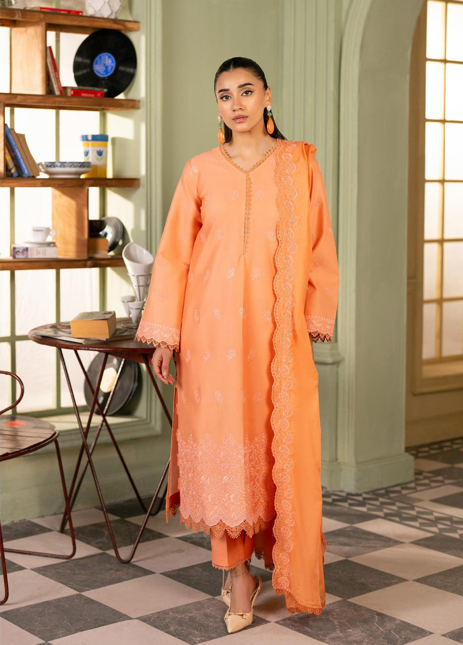 Raha by RajBari Premium Chikankari Embroidered Lawn Unstitched 3Pc Suit D-07