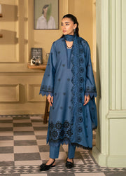 Raha by RajBari Premium Chikankari Embroidered Lawn Unstitched 3Pc Suit D-08
