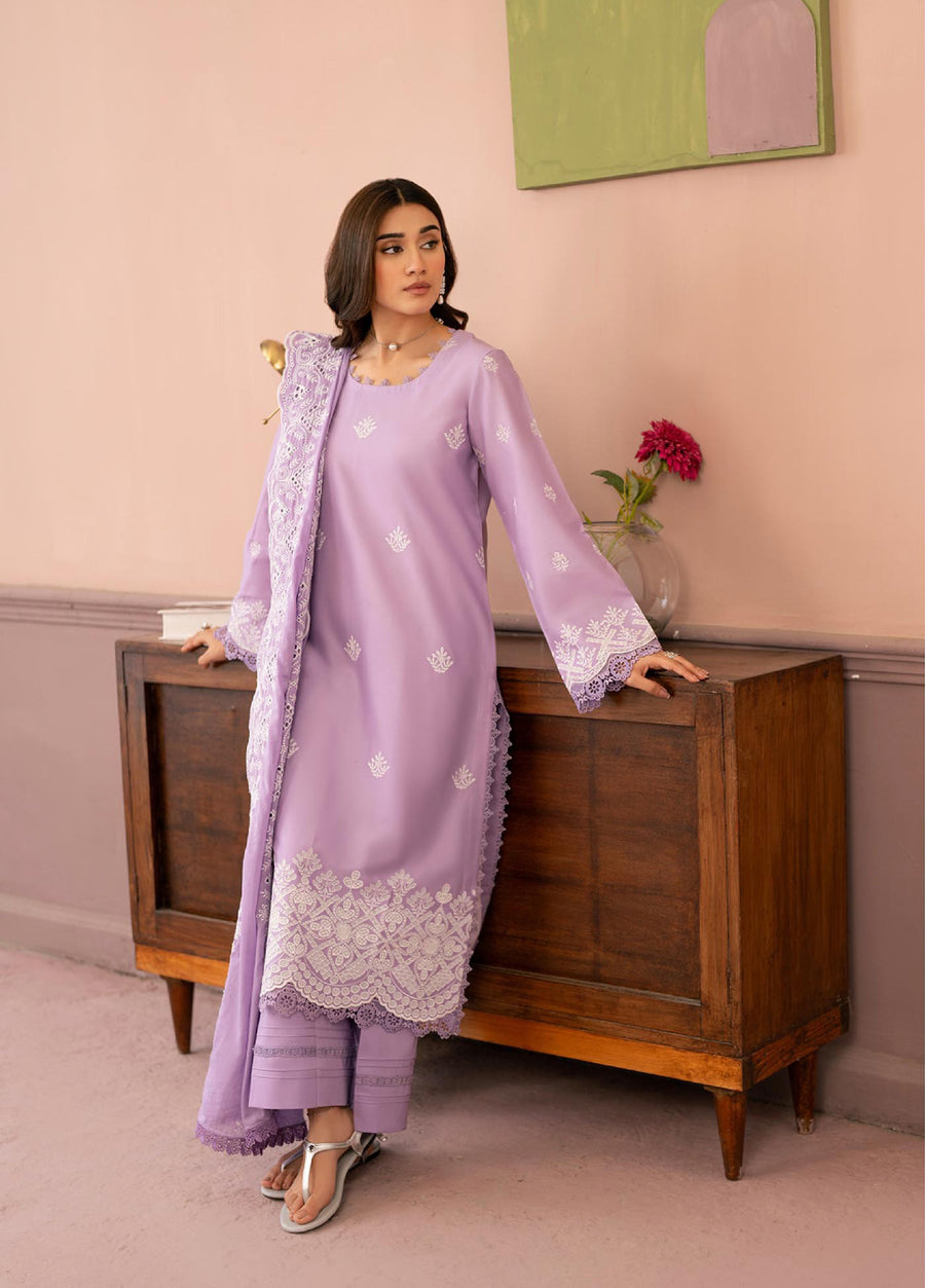 Raha by RajBari Premium Chikankari Embroidered Lawn Unstitched 3Pc Suit D-09