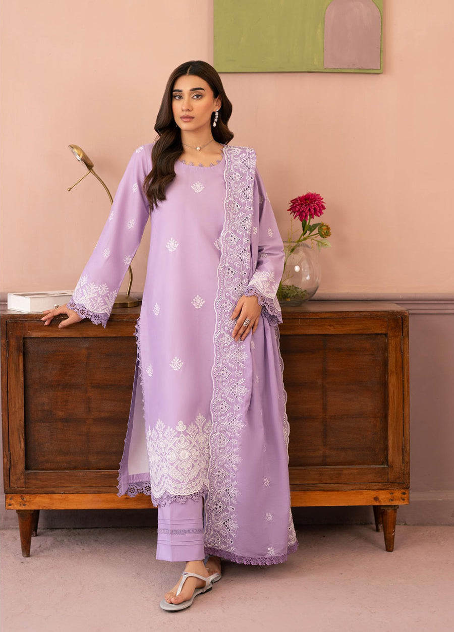 Raha by RajBari Premium Chikankari Embroidered Lawn Unstitched 3Pc Suit D-09