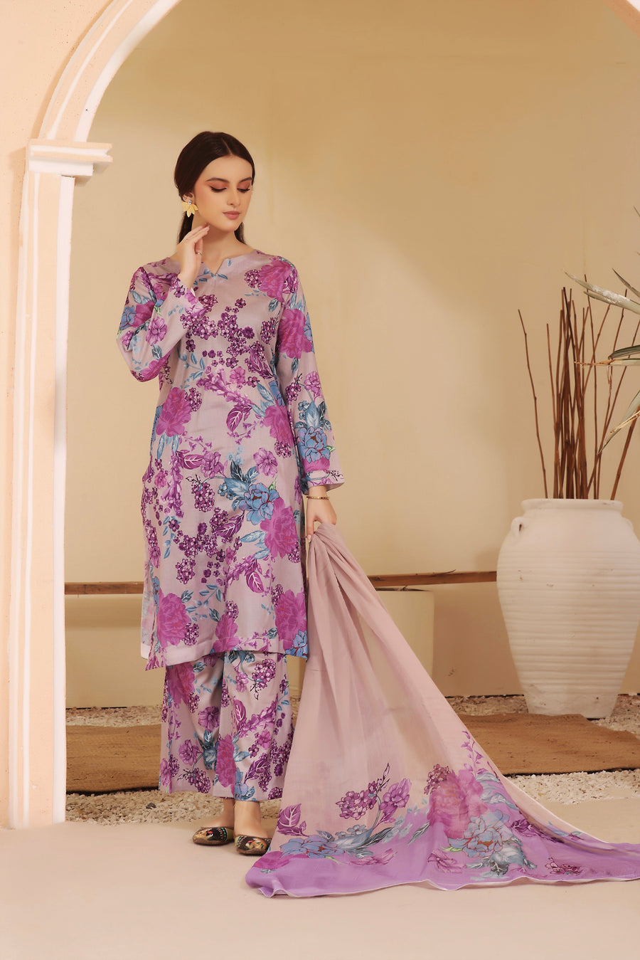 Feathers Premium Printed Lawn Unstitched 3Pc Suit REBECCA-FT244