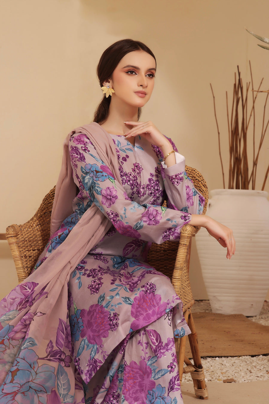 Feathers Premium Printed Lawn Unstitched 3Pc Suit REBECCA-FT244