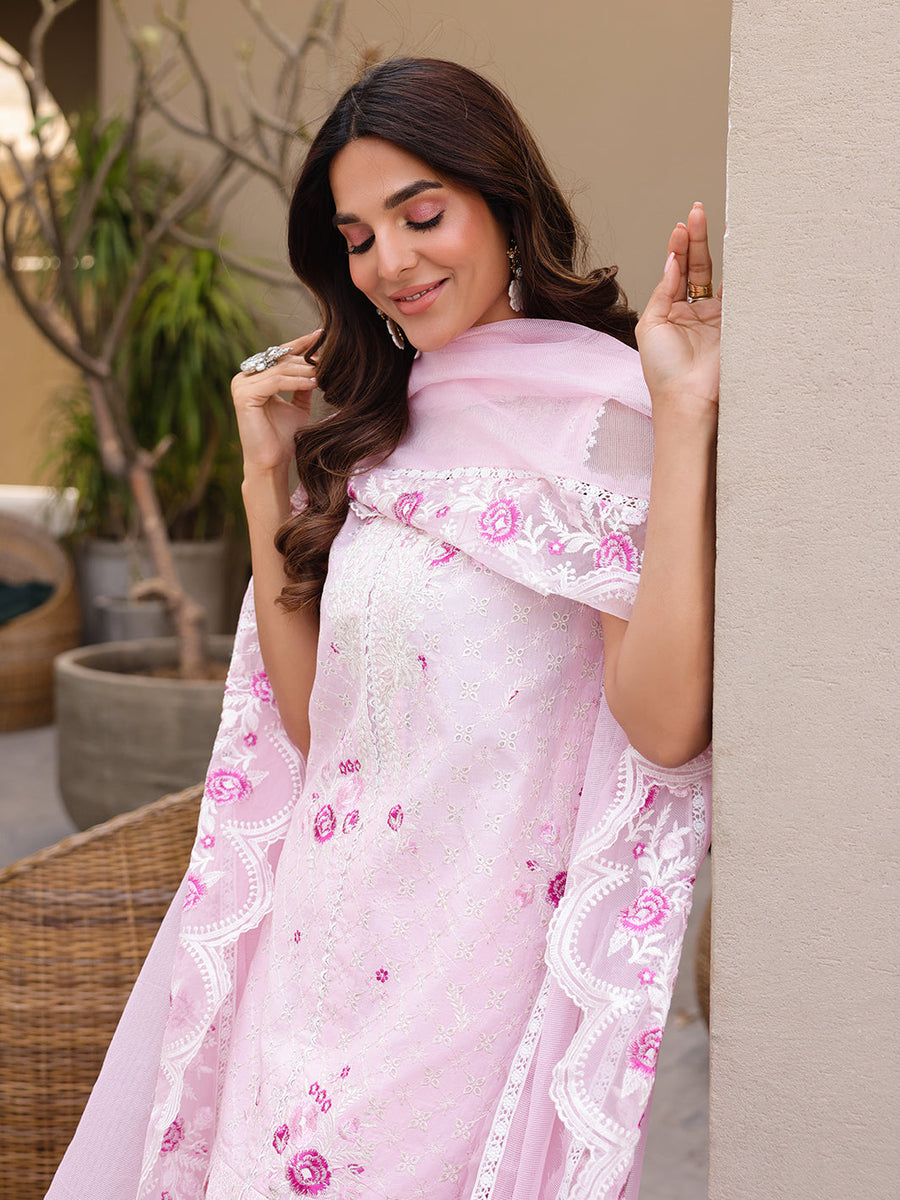 Faiza Faisal Marine Embroidered Luxury Lawn Unstitched 3Pc Suit - RENA