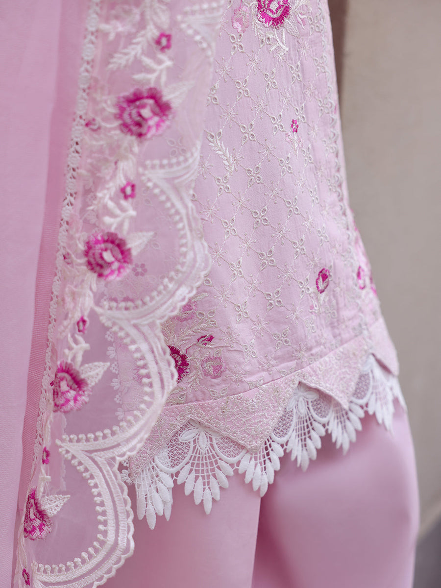 Faiza Faisal Marine Embroidered Luxury Lawn Unstitched 3Pc Suit - RENA