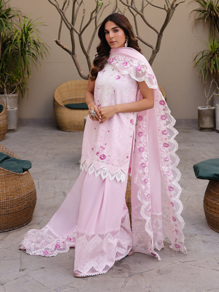 Faiza Faisal Marine Embroidered Luxury Lawn Unstitched 3Pc Suit - RENA