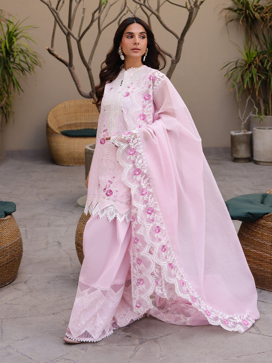 Faiza Faisal Marine Embroidered Luxury Lawn Unstitched 3Pc Suit - RENA