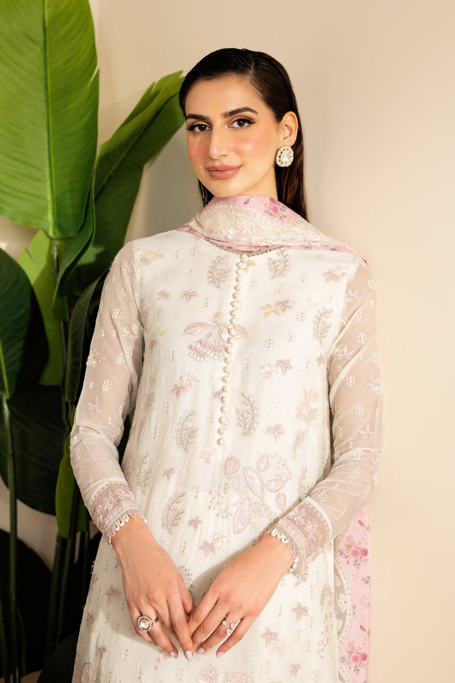 Xenia Formals Embroidered Chiffon Unstitched 3Pc Suit XF-970 REVE