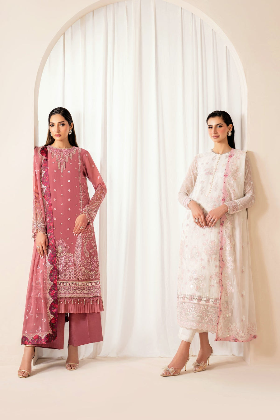 Xenia Formals Embroidered Chiffon Unstitched 3Pc Suit XF-970 REVE