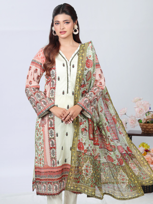 Gul Ahmed Regalia Embroidered Lawn Unstitched 3Pc Suit RGF-32044