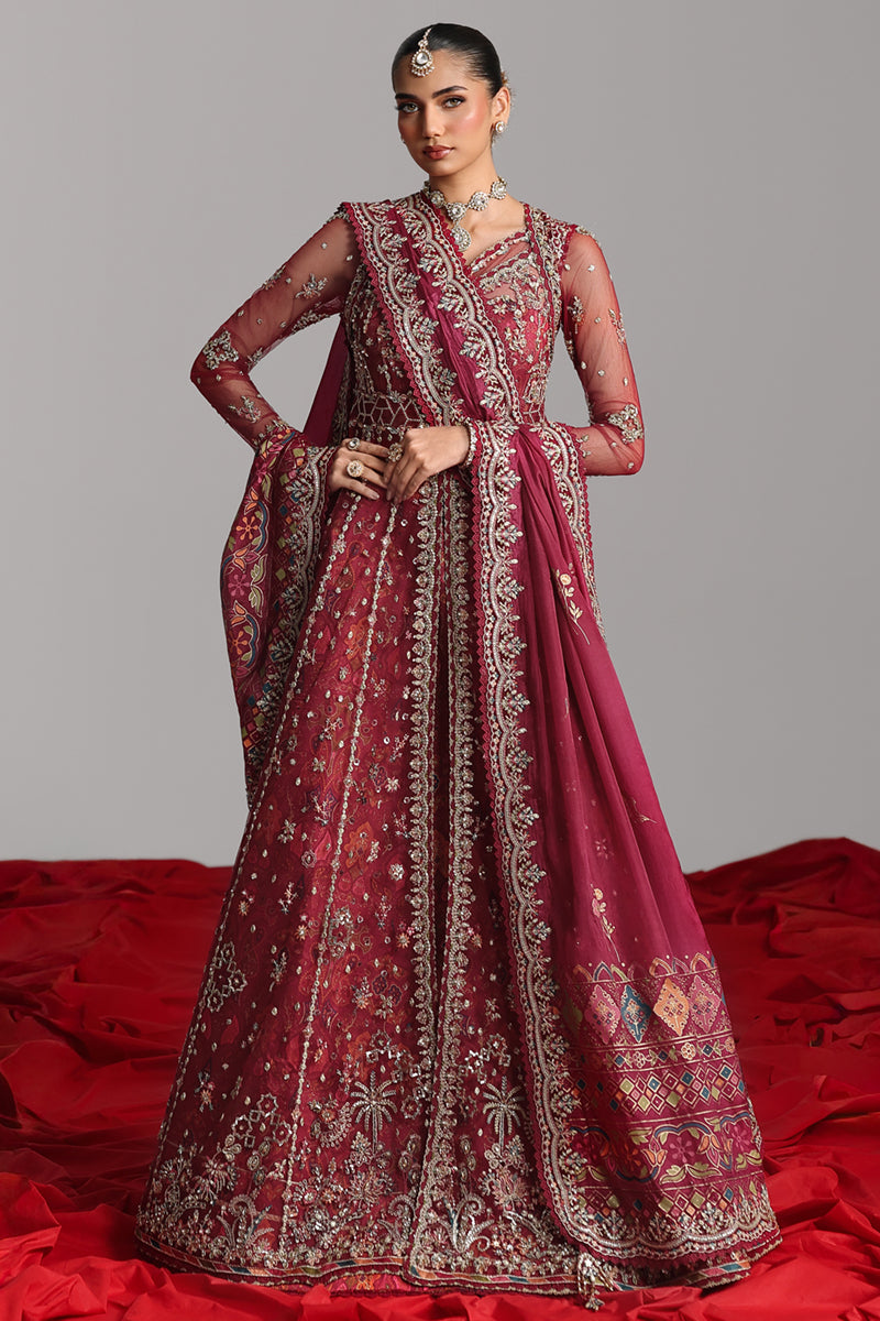 Qalamkar Shadmaani Embroidered Net Unstitched 3Pc Suit RH-01 JAHAN