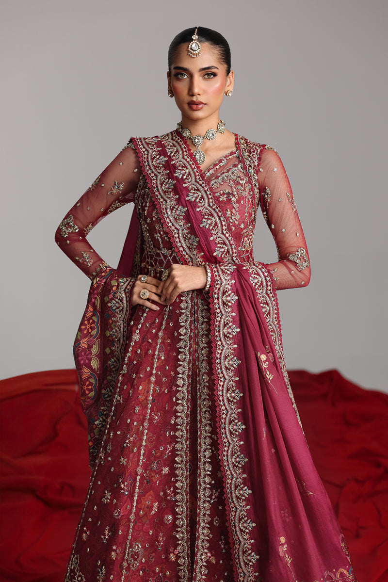 Qalamkar Shadmaani Embroidered Net Unstitched 3Pc Suit RH-01 JAHAN