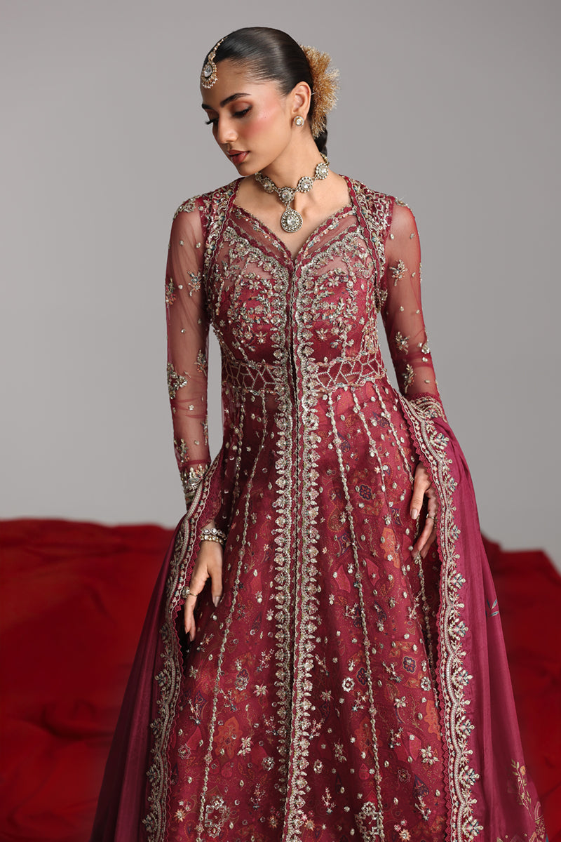 Qalamkar Shadmaani Embroidered Net Unstitched 3Pc Suit RH-01 JAHAN