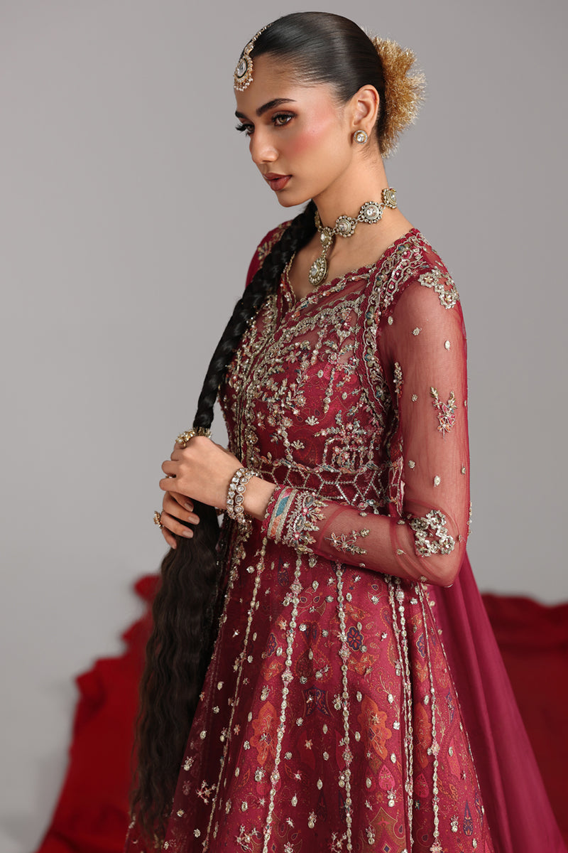 Qalamkar Shadmaani Embroidered Net Unstitched 3Pc Suit RH-01 JAHAN