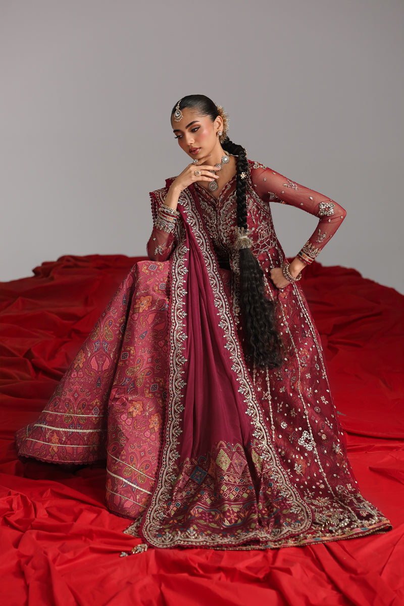 Qalamkar Shadmaani Embroidered Net Unstitched 3Pc Suit RH-01 JAHAN