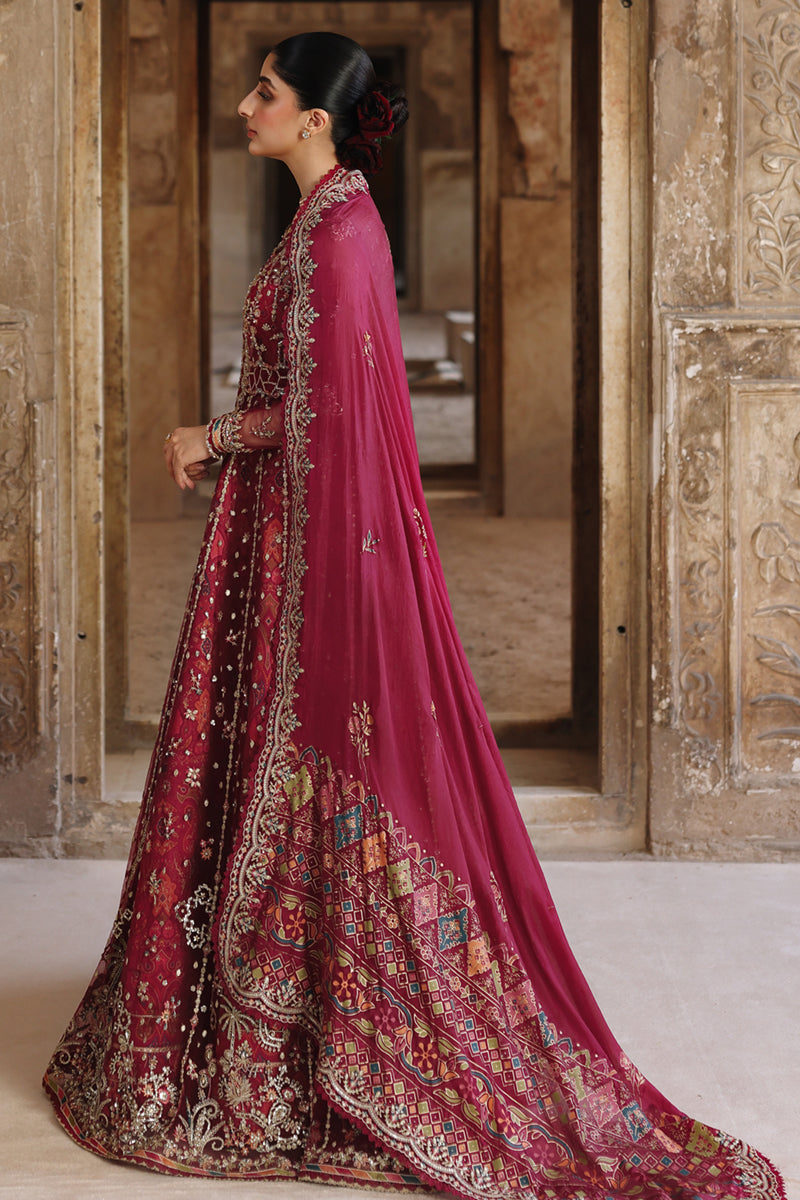 Qalamkar Shadmaani Embroidered Net Unstitched 3Pc Suit RH-01 JAHAN