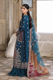 Qalamkar Shadmaani Embroidered Raw Silk Unstitched 3Pc Suit RH-02 NEELAM