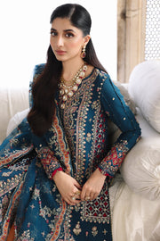 Qalamkar Shadmaani Embroidered Raw Silk Unstitched 3Pc Suit RH-02 NEELAM