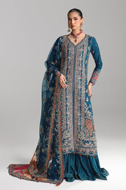 Qalamkar Shadmaani Embroidered Raw Silk Unstitched 3Pc Suit RH-02 NEELAM