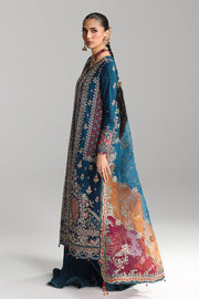 Qalamkar Shadmaani Embroidered Raw Silk Unstitched 3Pc Suit RH-02 NEELAM