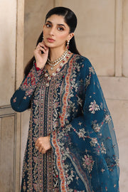 Qalamkar Shadmaani Embroidered Raw Silk Unstitched 3Pc Suit RH-02 NEELAM