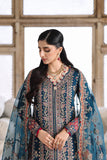 Qalamkar Shadmaani Embroidered Raw Silk Unstitched 3Pc Suit RH-02 NEELAM