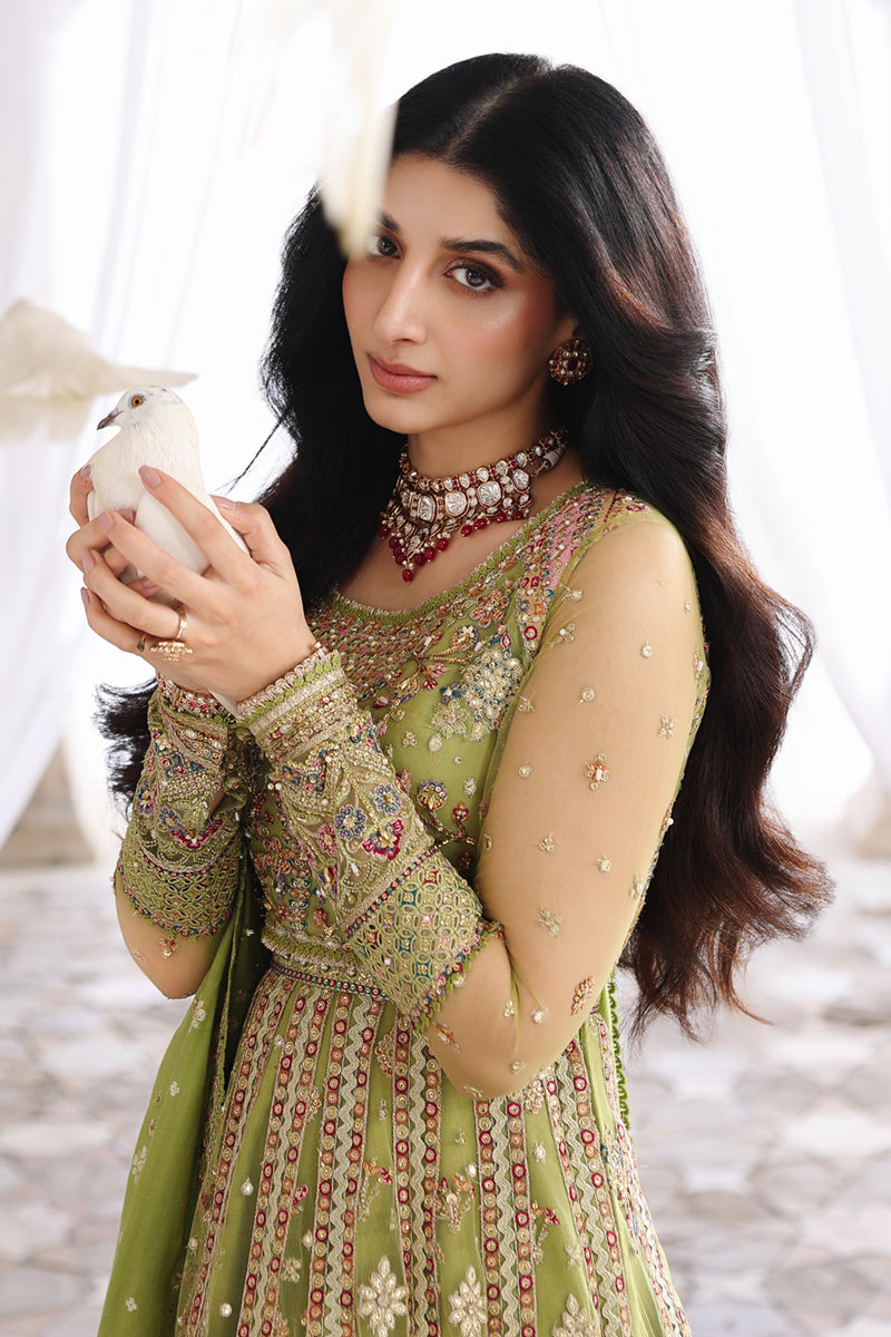 Qalamkar Shadmaani Embroidered Net Unstitched 3Pc Suit RH-03 GULNARA