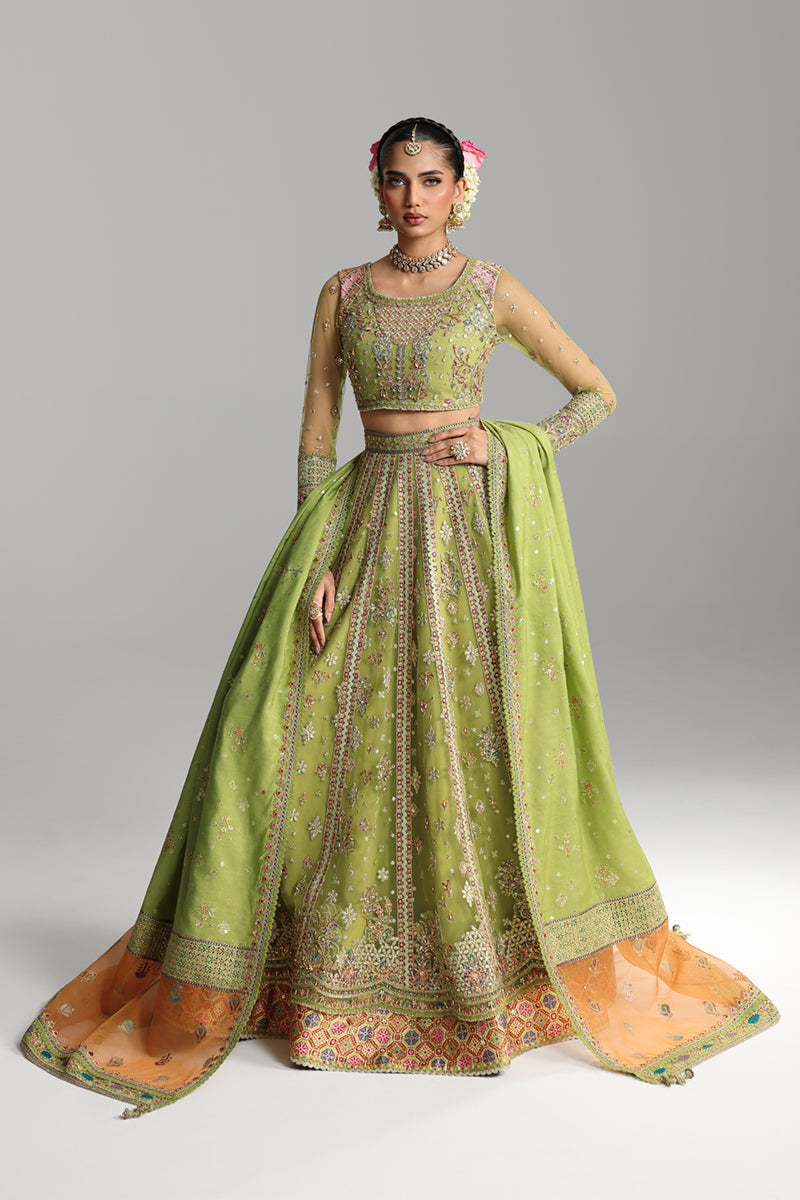 Qalamkar Shadmaani Embroidered Net Unstitched 3Pc Suit RH-03 GULNARA
