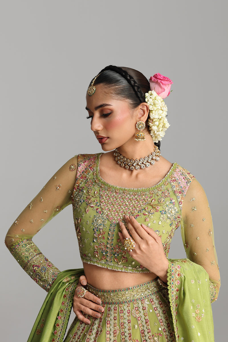Qalamkar Shadmaani Embroidered Net Unstitched 3Pc Suit RH-03 GULNARA
