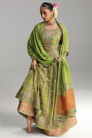Qalamkar Shadmaani Embroidered Net Unstitched 3Pc Suit RH-03 GULNARA