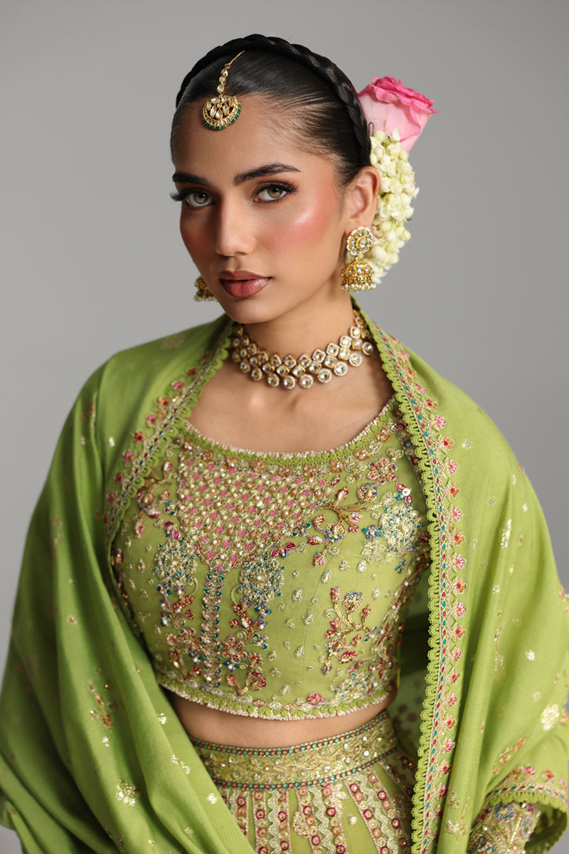 Qalamkar Shadmaani Embroidered Net Unstitched 3Pc Suit RH-03 GULNARA