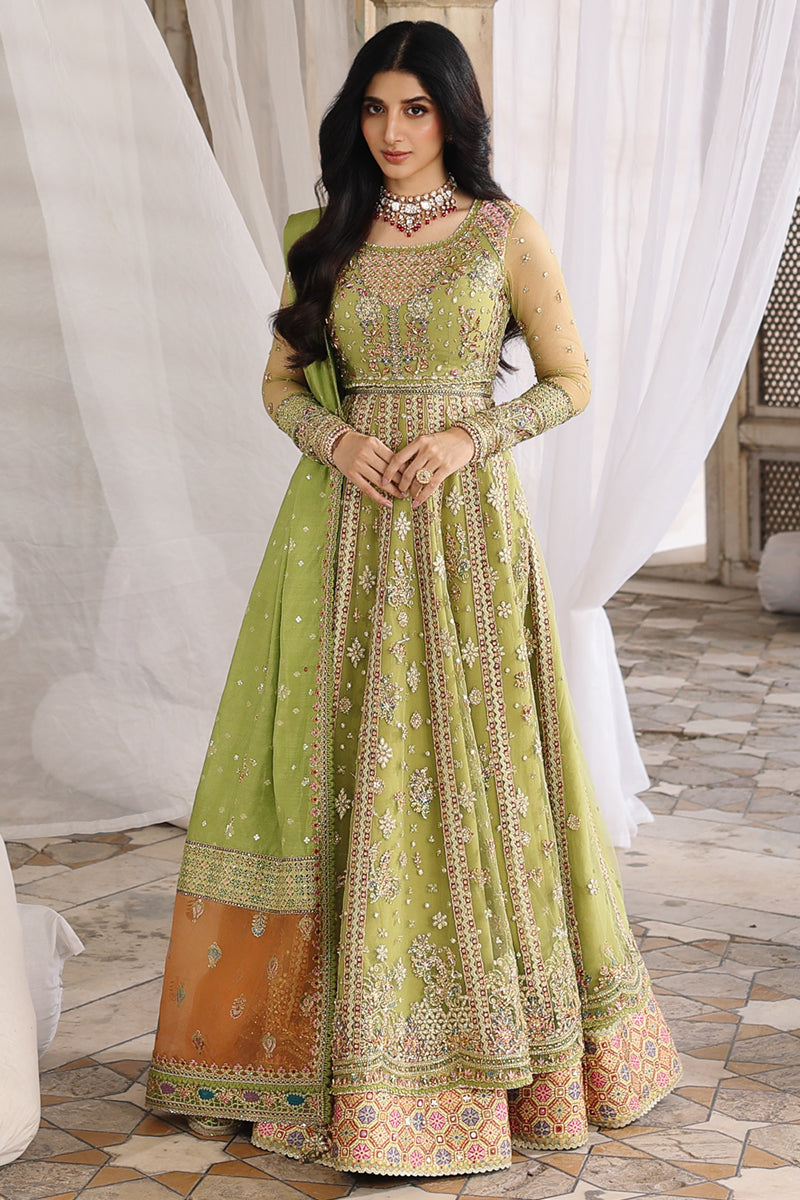 Qalamkar Shadmaani Embroidered Net Unstitched 3Pc Suit RH-03 GULNARA