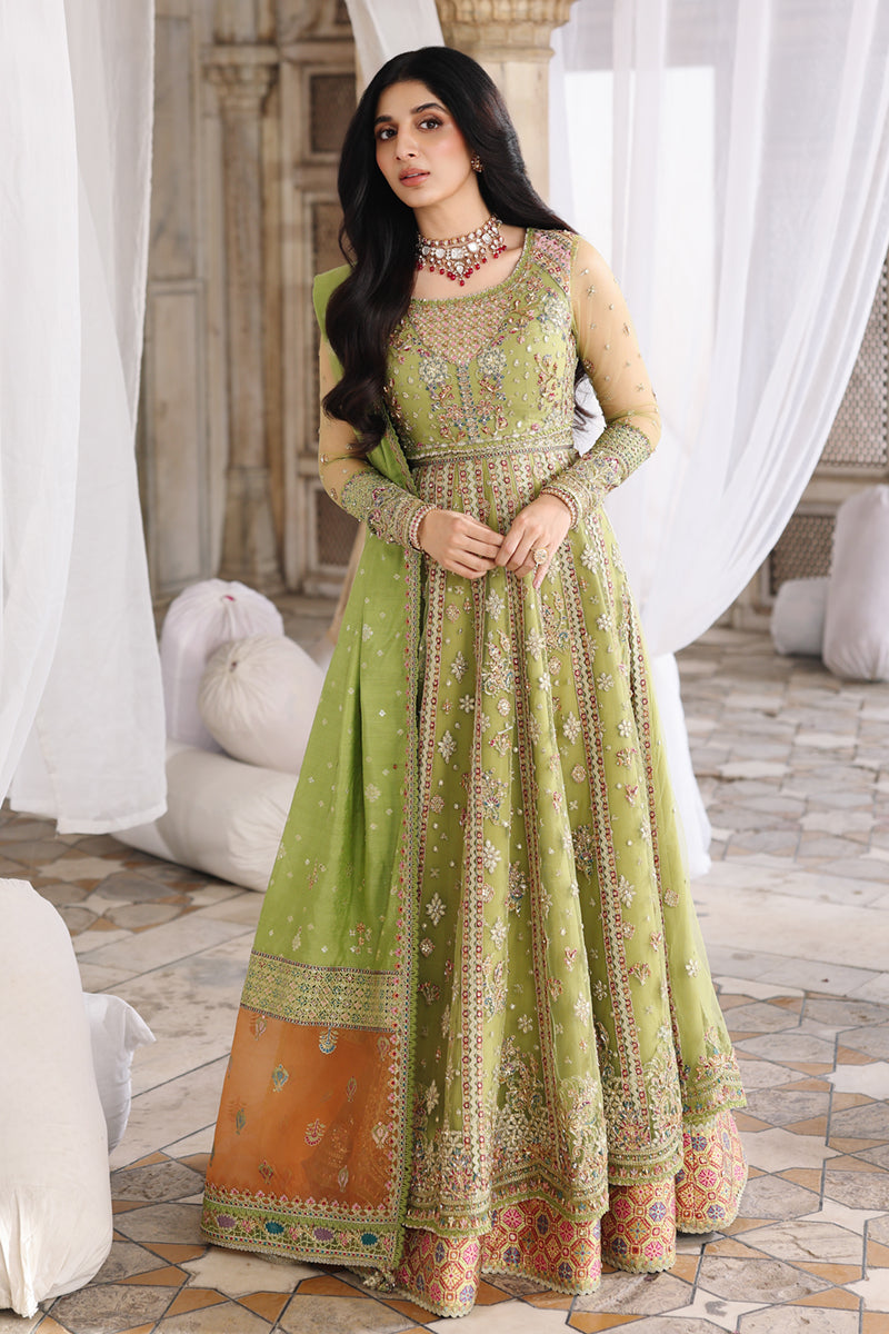 Qalamkar Shadmaani Embroidered Net Unstitched 3Pc Suit RH-03 GULNARA